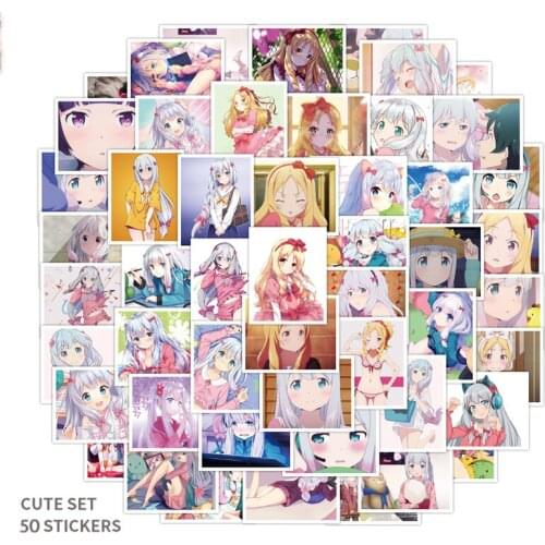 52pcs/set Eromanga Sensei Stickers Japanese Anime Kawaii Eromanga Sensei Izumi Sagiri Laptop Computer Bike Car Letter Stickers