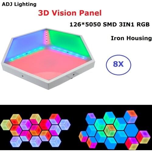 8Pcs/Lot Free Shipping LED Stage Effect Lighting 35W RGB Full 3D Vision Panel DMX 9/18/21 Channel Good For Party Wedding Discos
