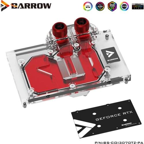 Barrow GPU Water Block For Colorful Geforce RTX 3070 Ti 8G Video Card Cooler Full Cover, With Back Plate, BS-COI3070TZ-PA