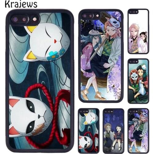Krajews Sabito Makomo Kimetsu no Yaiba Phone Case For iPhone 5 6S 7 8 plus 11 12 Pro X XR XS Max Samsung Galaxy S6 S7 S8 S9 S10