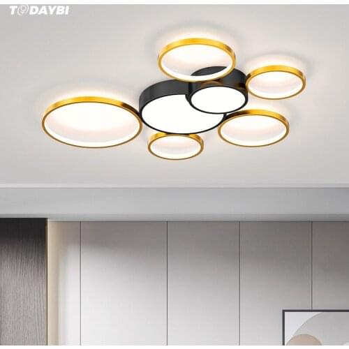 Round Modern LED Chandelier for living room bedroom study kitchen Dimming Home Acrylic Ceiling Chandelier lighting decoration