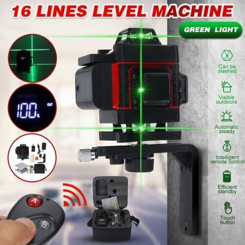 ZEAST 16 Line 360 Horizontal Vertical Cross 4D Green Light Laser Level Self-Leveling Measure Super Powerful Laser Beam 110~220V