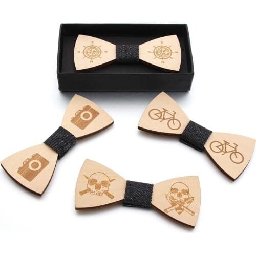 Fashion New Vintage Men Wooden Wood Bowtie For Man Casual Wedding Camera Bycle Sweet Bowtie Butterfly Cute Bow Ties Accessories