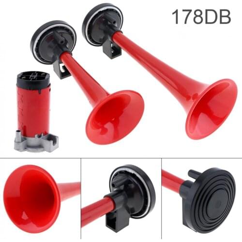 12V / 24V Powerful and Durable 178dB Super Loud Dual Tone Air Horn Set Trumpet Compressor for Motorcycle Car Boat Truck