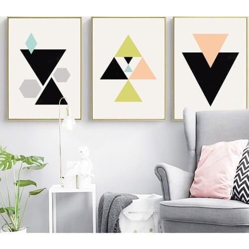 Color Geometry Wall Art Splicing Combination Canvas Painting Nordic Style Posters Prints Abstract Minimalist Pictures Home Decor