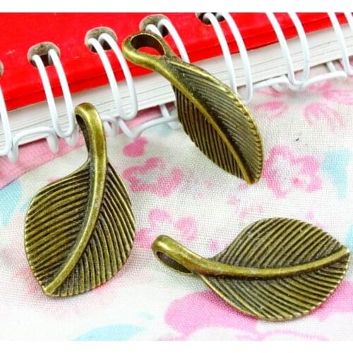 50PCS 16*27.5MM Antique Bronze Zinc Alloy Tree Leaf Leaves Charms Pendants Diy Jewelry Findings Accessories Wholesale