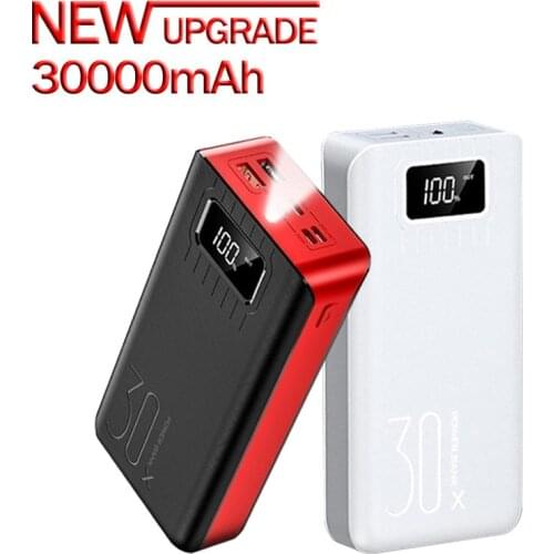 30000mah PowerBank Portable Charger Digital Display Outdoor Charging Group Large Capacity Fast Charger for Xiaomi Samsung IPhone