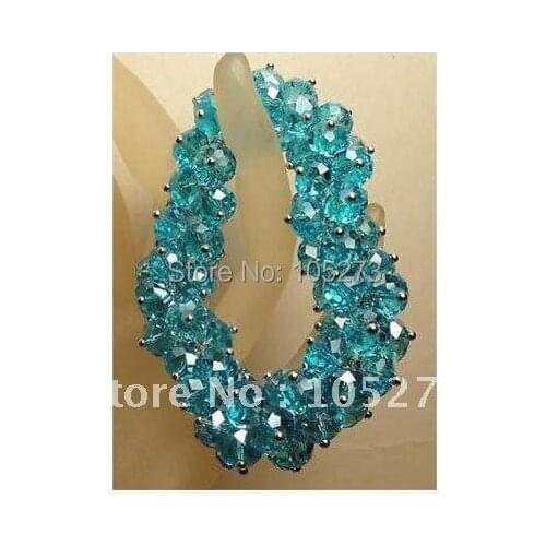 Amazing! crystal bracelet AA 6X8MM Blue color crystal bracelet length:7.5''inchs womans jewelry Free shipping NF159