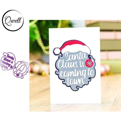 Qwell Christmas Hat Words Sentences Metal Cutting Dies for Craft Paper Album Cards Making Template Diy Scrapbooking 2020 New