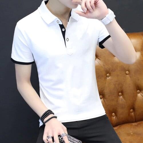 Polo Shirt Men Cotton Summer Short Sleeve Polo Shirt Slim Fit Tee Shirt Youth Korean Fashion Breathable Polo Jerseys Man T Shirt