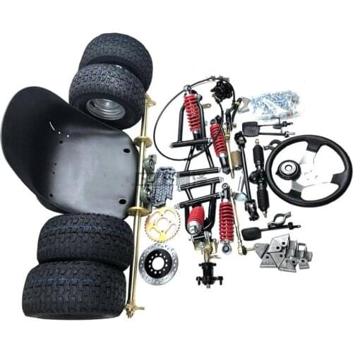GO KART KARTING ATV UTV 1M Rear Axle Steering Gear Rack Pinion Tie Rod Steering Wheel Brake Pump With Control Swing arms