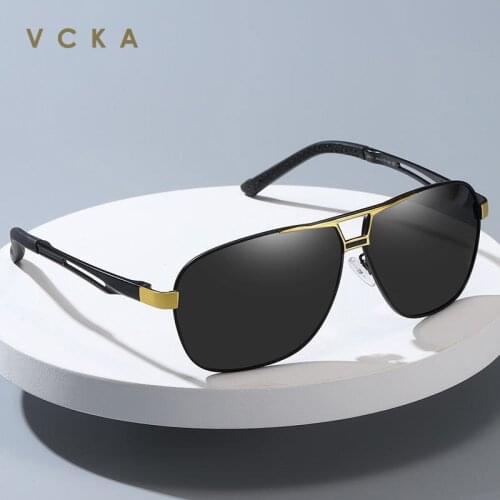 VCKA Fashion Aluminum pilot Sunglasses Polarized Sun glasses Men And Women Mirror Photochromic Lens Anti-glare Driving Eyewear
