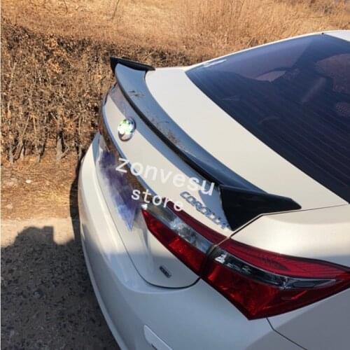 Use For Toyota Corolla 2014 15 16 17 2018 Year Spoiler ABS Plastic Carbon Fiber Look Rear Trunk Wing Car Body Kit Accessories