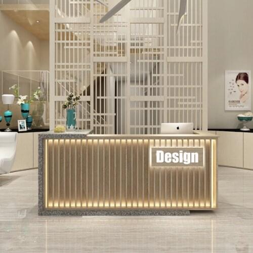 100*60*100CM Counter Table Reception Hall Table Customized 100-300cm Reception Desk Storage Counter Desks Beauty Salon Furniture