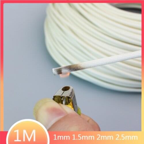1-25mm Diameter 1M 600Deg High Temperature Braided Soft Chemical Fiber Tubing Insulation Cable Sleeving Fiberglass Tube
