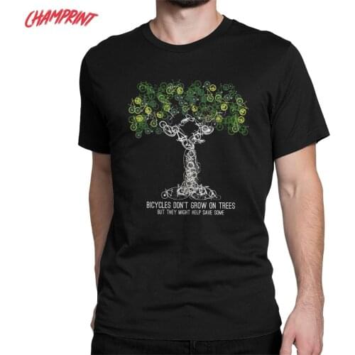 Bike Tree Bicycle Men T Shirts Cycling MTB Vintage Tees Short Sleeve Crew Neck T-Shirts Cotton Gift Idea Clothes