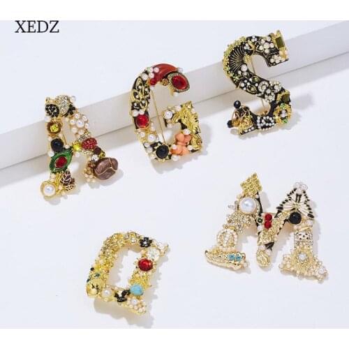 XEDZ Christmas pearl gift sock decoration letters AGSDM enamel pin fashion cartoon childrens denim clothes lapel pendant jewelr