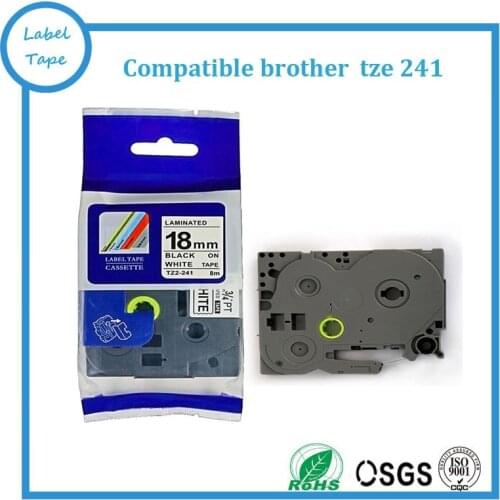 Factory supply high quality Brother 18mm label tape tze tape tze-241 tz 241 tze 241 tz-241 black on white