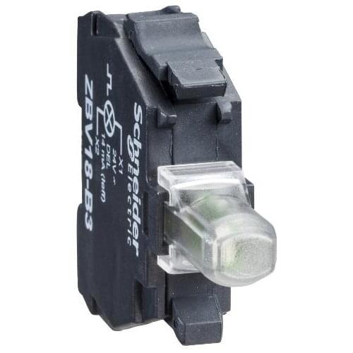 ZBVB4 Light block for head Ø22, red, integral LED, 24 V AC/DC