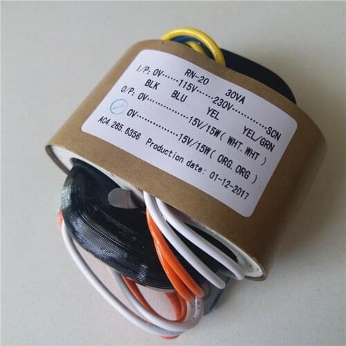 15V 1A 15V 1A R Core transformer 115-230V /220V input 30VA for amplifier Power supply
