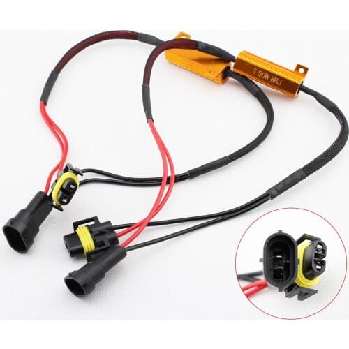 2PCS 8 Ohm 50W H11 H8 LED Bulbs CAN Fog Load Resistors Error Free Wiring Harness Decoder Trim Accessories