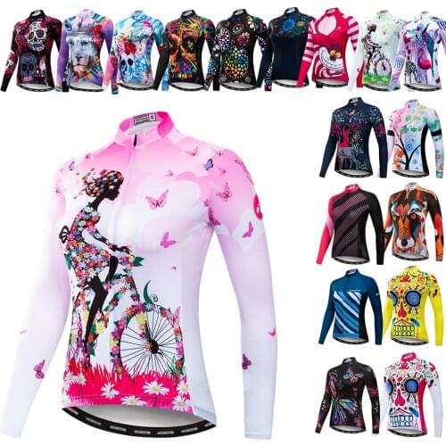 2021 Cycling Jersey Women Bike Shirts Top Breathable Quick Dry Pink Girl Ladies Summer long sleeve Sport Cycle Bicycle Clothing