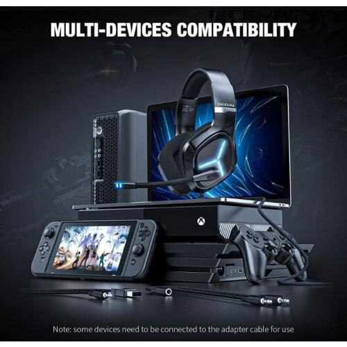 53CC Computer Headset with Microphone Wired Gaming Headphones Cable Control Headsets with Omnidirectional Microphone