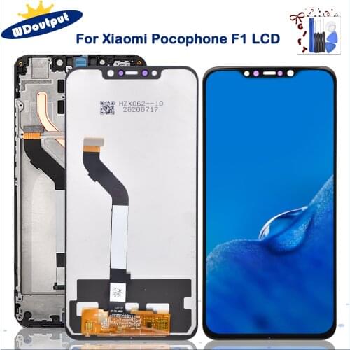 6.18" Inches AAA Quality LCD With Frame For Xiaomi Pocophone F1 LCD Display Screen For POCO F1 LCD Screen Display 10 Touch