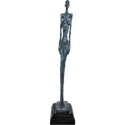Abstract Standing Female Statue Famous Giacometti Sculpture Art Replica Bronze Material Collectible Figurine Indoor Decor