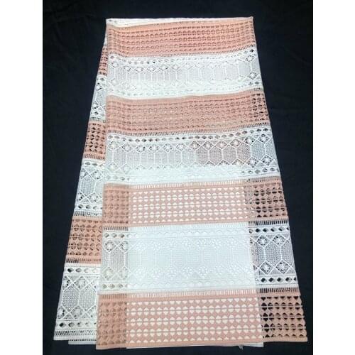 Geometric Patterns Africa Lace Fabric 2021 High Quality Lace Water Soluble Embroidered Fashion Soft Lace Fabric 5 Yards