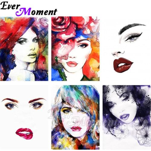 Ever Moment Diamond Painting Full Square Resin Drill Handmade Beads Art Woman Paint By Diamond Handmade Decoration ASF2272