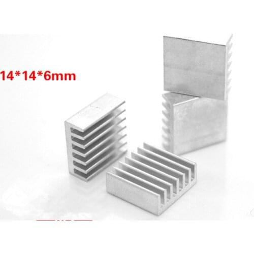 Fast Free ship 100pcs/lot High quality aluminum electronic radiator 14*14*6MM routing aluminum heat sink