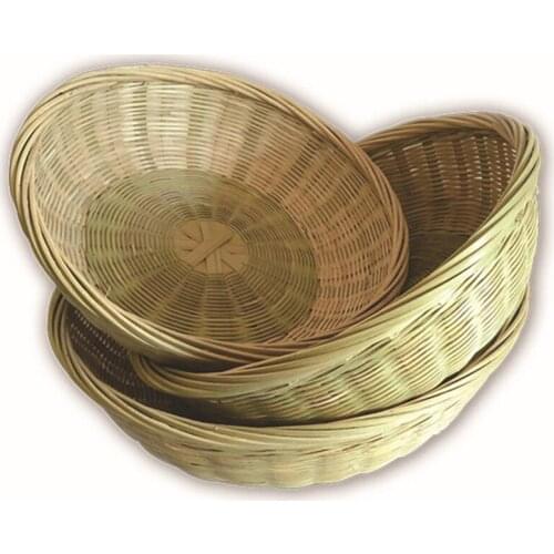 Hand made bamboo steamed bread basket egg basket bamboo sieve rice basket fruit basket storage basket cake stand plates dishes