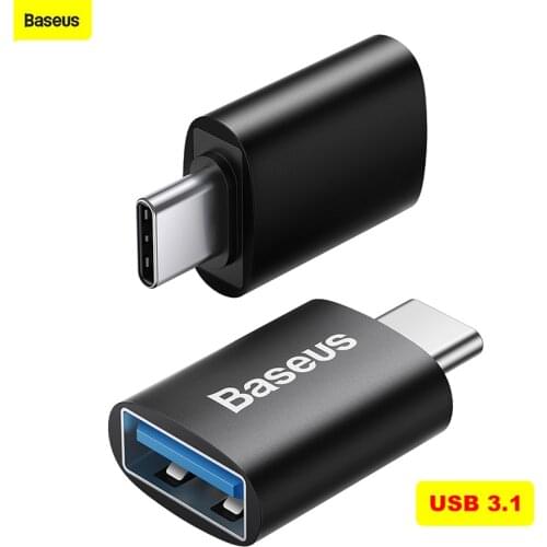 Baseus USB Male to USB Type C Female OTG Adapter Converter for Macbook PC Male USB OTG Adapter TYPE-C Female Data Charger Cable