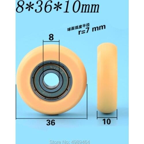 Free shipping 10 pcs 608ZZ plastic bearing pulley nylon polyformaldehyde pom roller drawer track guide wheel rolling 8*36*10