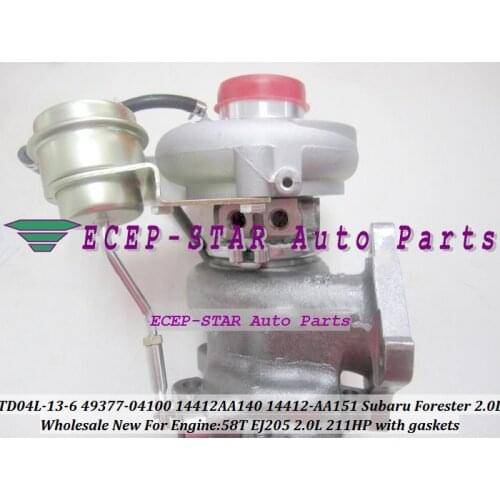 Free Ship TD04L 49377-04100 4937704100 14412AA140 14412-AA140 Turbo For SUBARU Impreza 1996- Forester 98-03 58T EJ205 2.0L 211HP