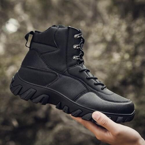 Men Desert Tactical Military Boots Mens Working Safty Shoes Army Combat Boots Militares Tacticos Zapatos Men Shoes Boots Feamle