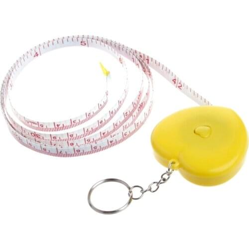 Keychain Portable Retractable Ruler Heart-shaped Tape Measure 1.5m