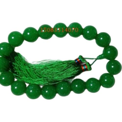 Natural jade bracelet hand Rosary bracelets 18 big beads