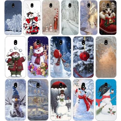 193SD Animated Winter snowman snow Soft Silicone Tpu Cover phone Case for Samsung j3 j5 j7 2015 2016 17 j2 prime j6 Plus 2018