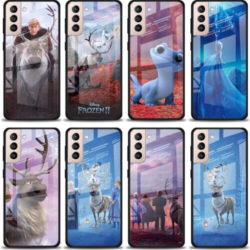 Disney Sven Frozen Tempered Glass Cover For Samsung Galaxy S21 Plus Ultra M21 M31 M51 A52 A72 Phone Case Coque