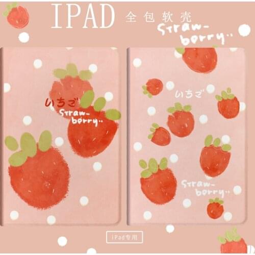 Strawberry Pink Case For iPad 2 3 4 Mini 1 2 3 4 5 Air 1 2 10.5 Pro 2020 9.7 10.5 2017 2018 Leather Filp Tablet PC Cover