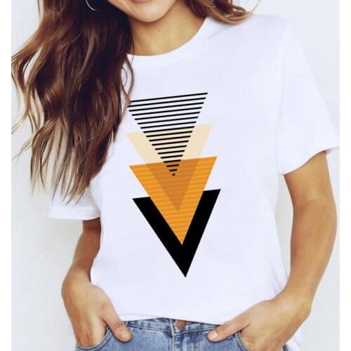 T Shirt Women Beautiful Geometry Printed Female TShirt Graphic T-shirt Harajuku Tops Short Sleeve Animal Casual Female Tshirts