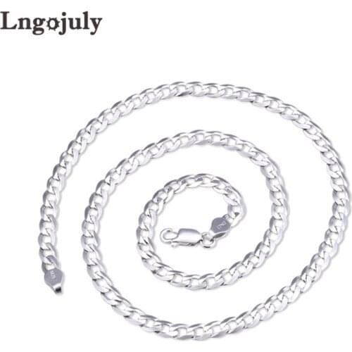 Hot Sale Pure 925 Sterling Silver Men Chain Jewelry Genuine Silver Necklaces Hip-hop Chain Generous Style Gift For Female Male