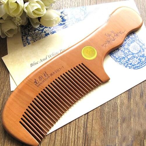 Natural Peach Wood Combs Close Teeth Anti-stat Head Massage Hair Care Wooden Styling Tool Hairbrush Beauty Accessories Hair Comb