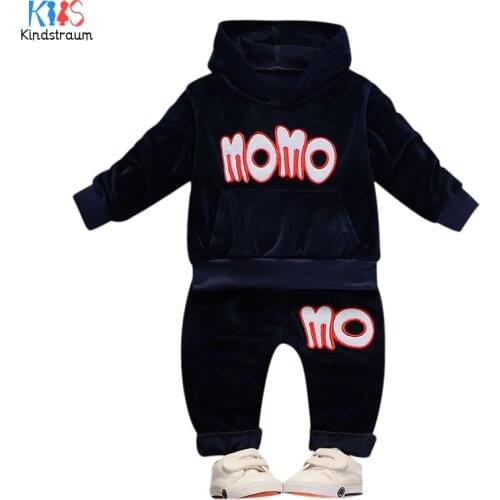 Kindstraum Boys & Girls Print Letters Clothing Suits Children Hooded Coats + Pants Wear Cotton Fashion Sets for Kids,RC1746