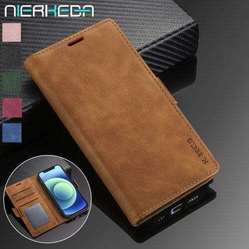 Leather Case For iPhone 12 12 Mini 11 Pro XR XS Max X 7 8 6 6s Plus SE2020 Luxury Slim Wallet Flip Card Slots Stand Cover Capa