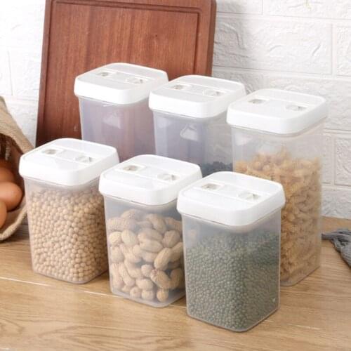 Kitchen Storage Containers Multifunctional Plastic Sealed Tank Kitchen Storage Tank Transparent Cereal Snacks Storage Box