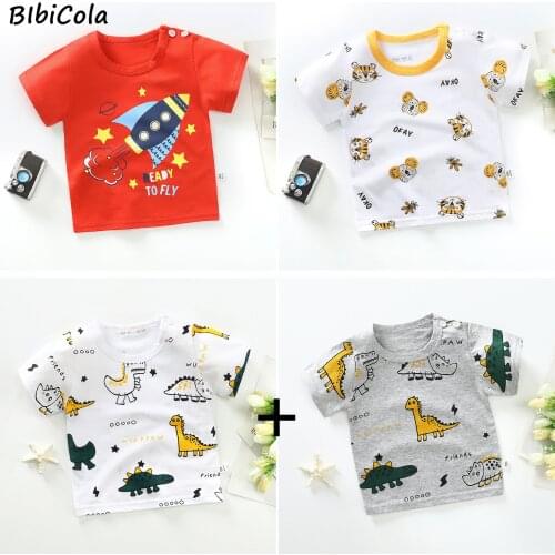 New Children Tshirt Baby Boys T-shirts Kids Short Sleeve Summer Tee Girls Clothes Children Clothing Toddler Tops（Two pieces