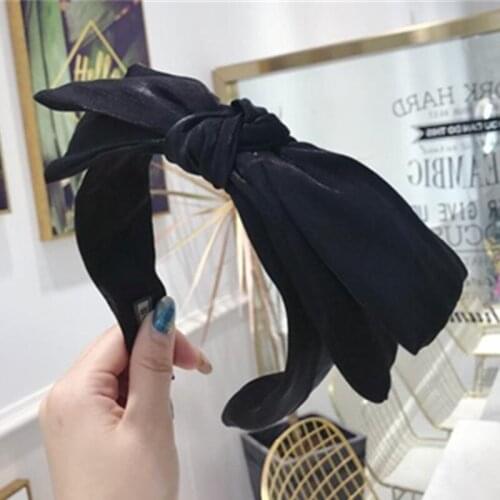 Solid Big Bow Hairband Women Hair Accessories Double Layers Bow Knotted Hairband Casual Headdress Solid Headband Hair Hoop